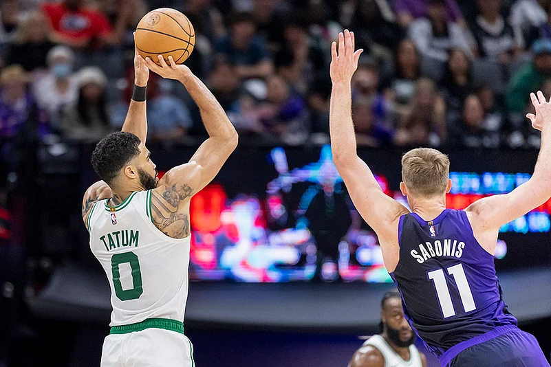 NBA basketball 2024-25 Boston Celtics vs  Sacramento Kings photo gallery: Jayson Tatum