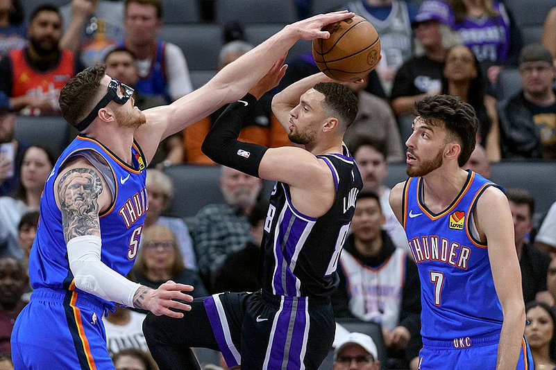 NBA Oklahoma City Thunder vs Sacramento Kings Basketball game: Zach LaVine