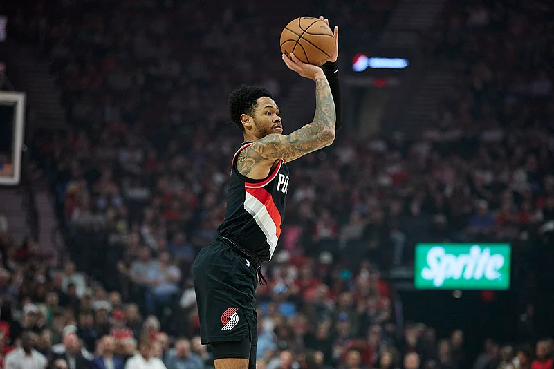 NBA Cleveland Cavaliers vs Portland Trail Blazers Basketball game: Anfernee Simons