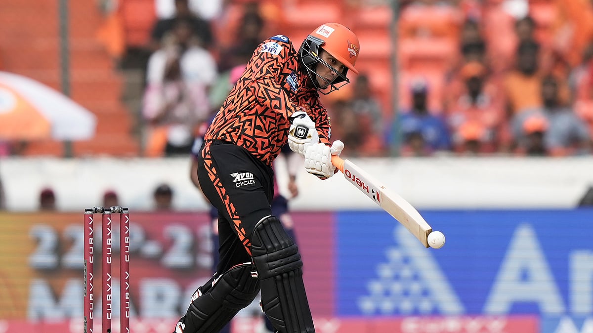 AP Photo/Mahesh Kumar A. : Sunrisers Hyderabad's Abhishek Sharma plays a shot during the Indian Premier League cricket match between Sunrisers Hyderabad and Rajasthan Royals in Hyderabad.