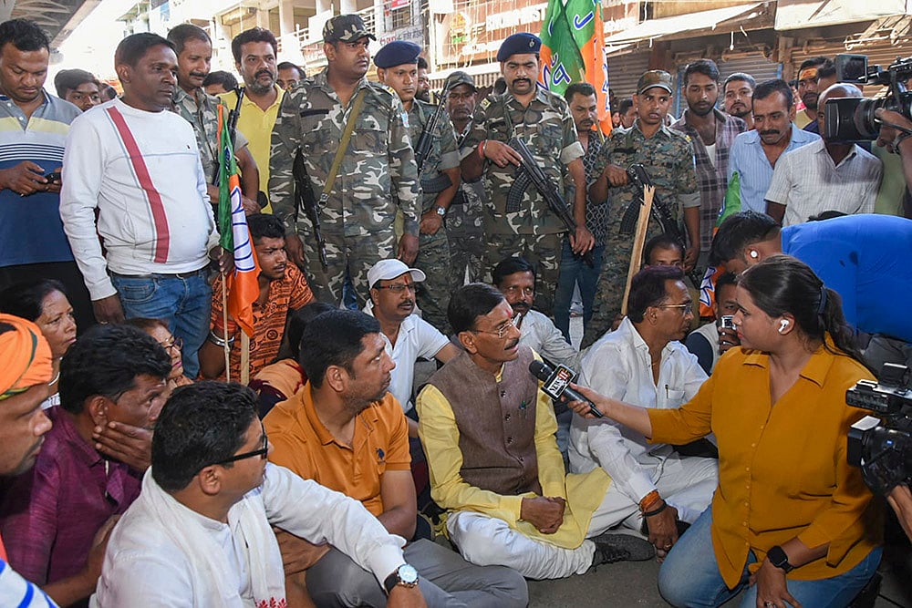 | Photo: PTI : BJP Ranchi bandh