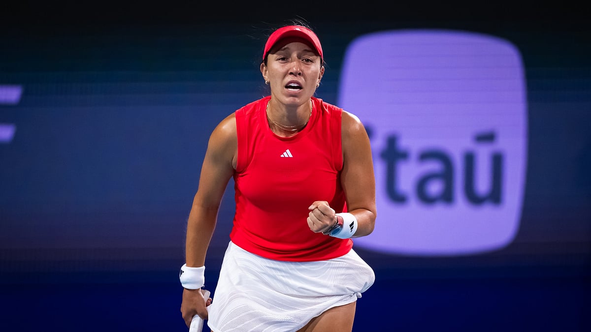 Jessica Pegula celebrates her win in Miami
