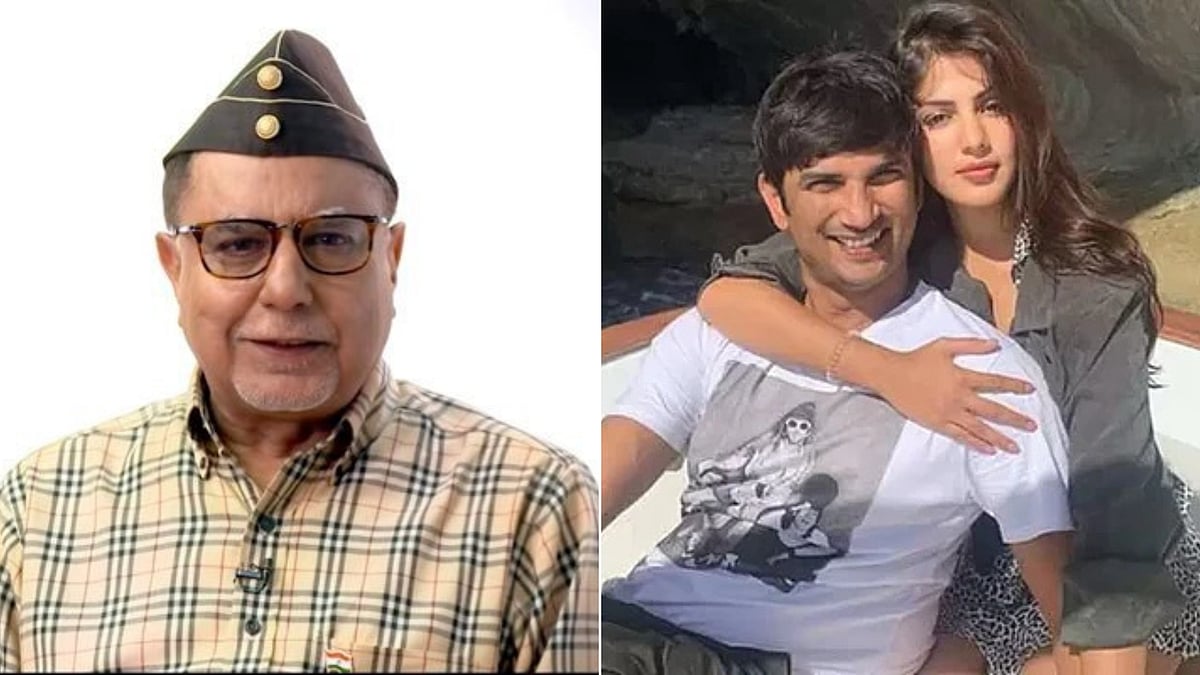 X : Zee TV founder Subhash Chandra (L); Rhea chakraborty and Later Bollywood actor Sushant Singh Rajput