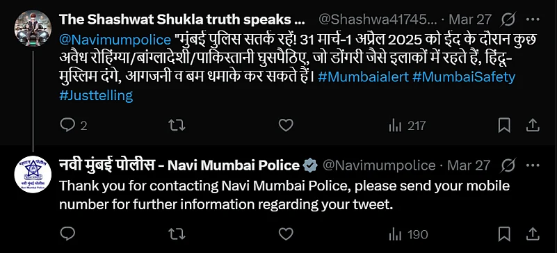 Navi Mumbai Police X Handles Screenshot