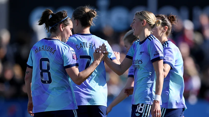 Arsenal celebrate their win over Crystal Palace
