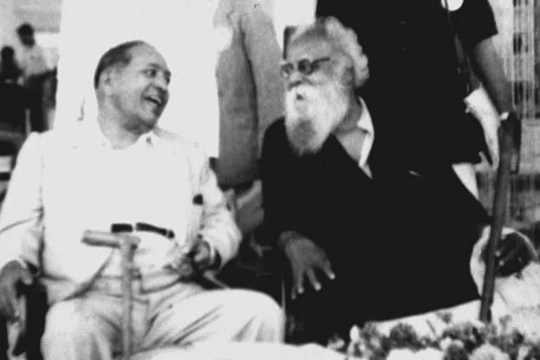 Dr Ambedkar with Periyar in 1954| - null