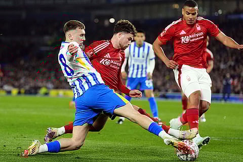 English FA Cup Quarter Final Soccer Match: Nottingham Forest vs Brighton