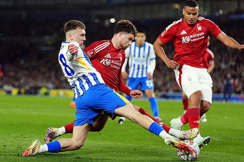 English FA Cup Quarter Final Soccer Match: Brighton vs Nottingham Forest