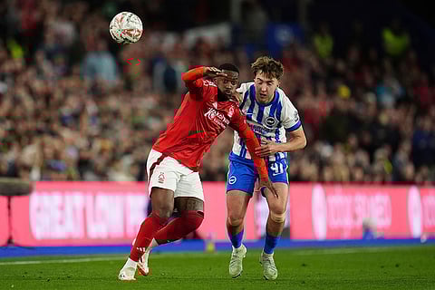 English FA Cup Quarter Final Soccer Match: Brighton vs Nottingham Forest