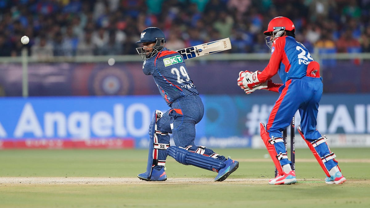  (AP Photo/Surjeet Yadav) : Lucknow Super Giants' Nicholas Pooran plays a shot during the Indian Premier League cricket match between Delhi Capitals and Lucknow Super Giants at ACA–VDCA Cricket Stadium in Visakhapatnam, India, Monday, March 24, 2025.