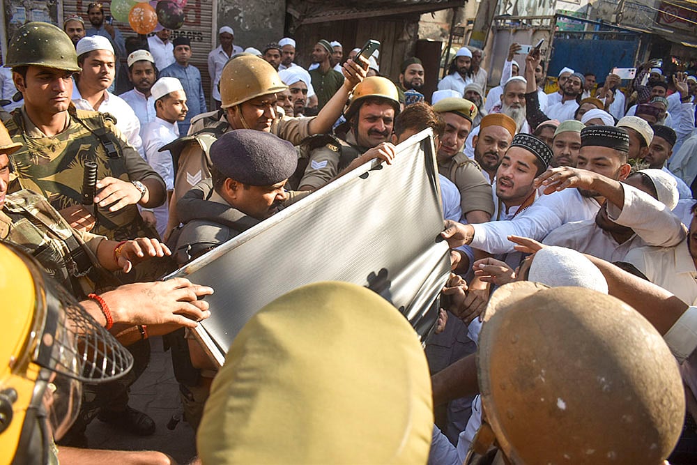 | Photo: PTI : Protest on Eid-ul-Fitr in UP