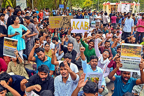 Hyderabad university students protest