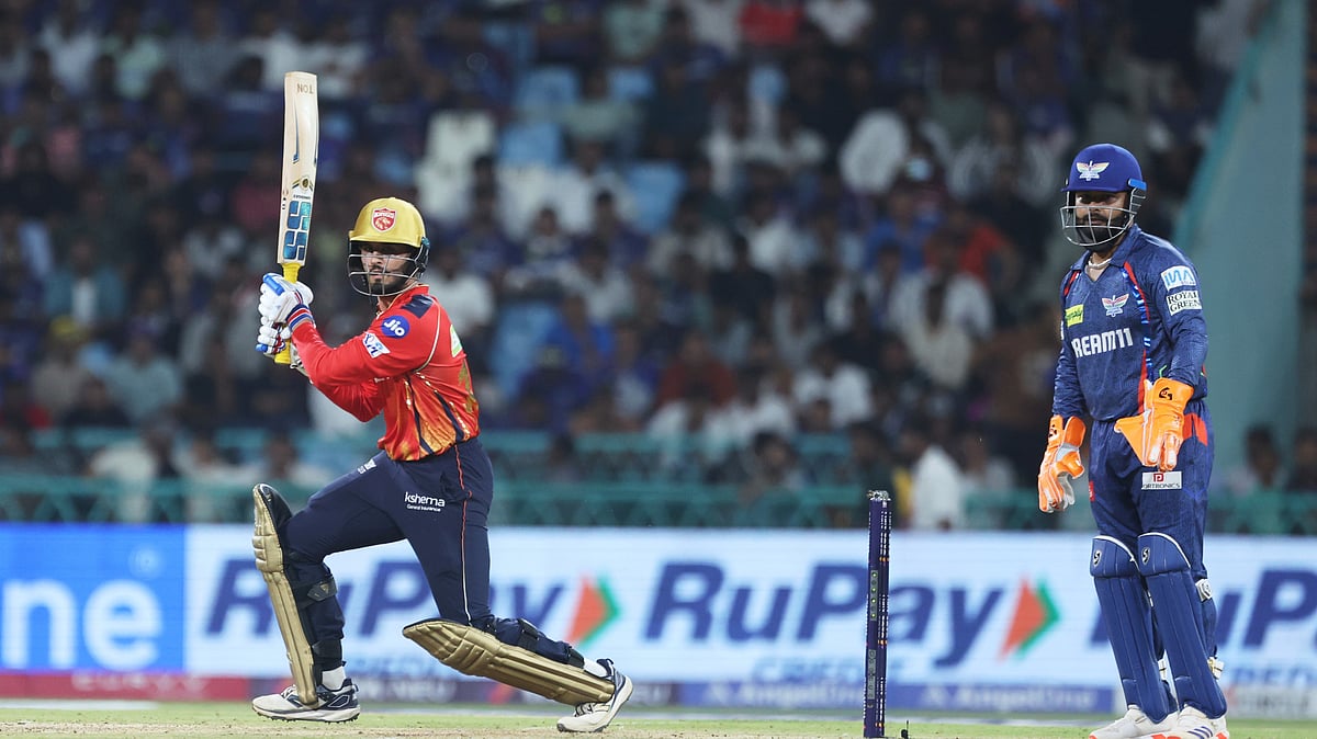 Punjab Kings Nehal Wadhera plays a shot during the IPL 2025. AP