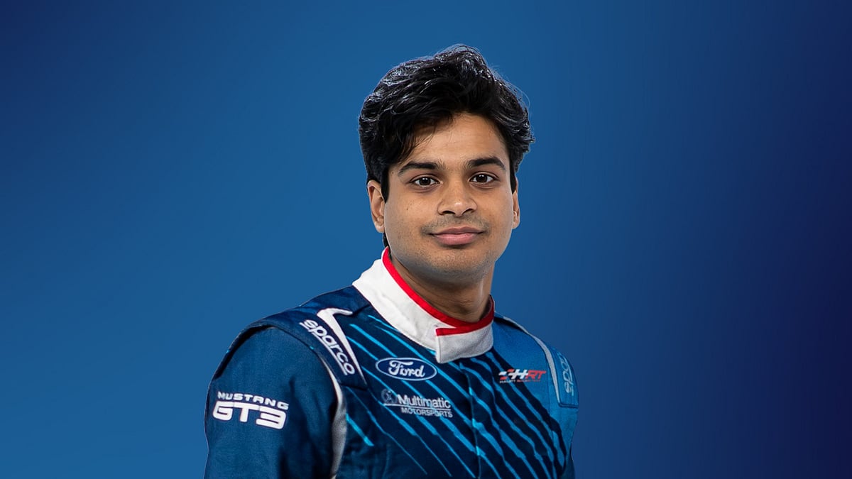 Photo: X | Desi Racing Co : Ford racer Arjun Maini.