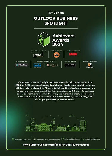 The Outlook Business Spotlight - Achievers Awards, Held On 21st December 2024, At Delhi, Successfully Recognized Visionary Leaders Who Tackled Challenges With Innovation And Creativity