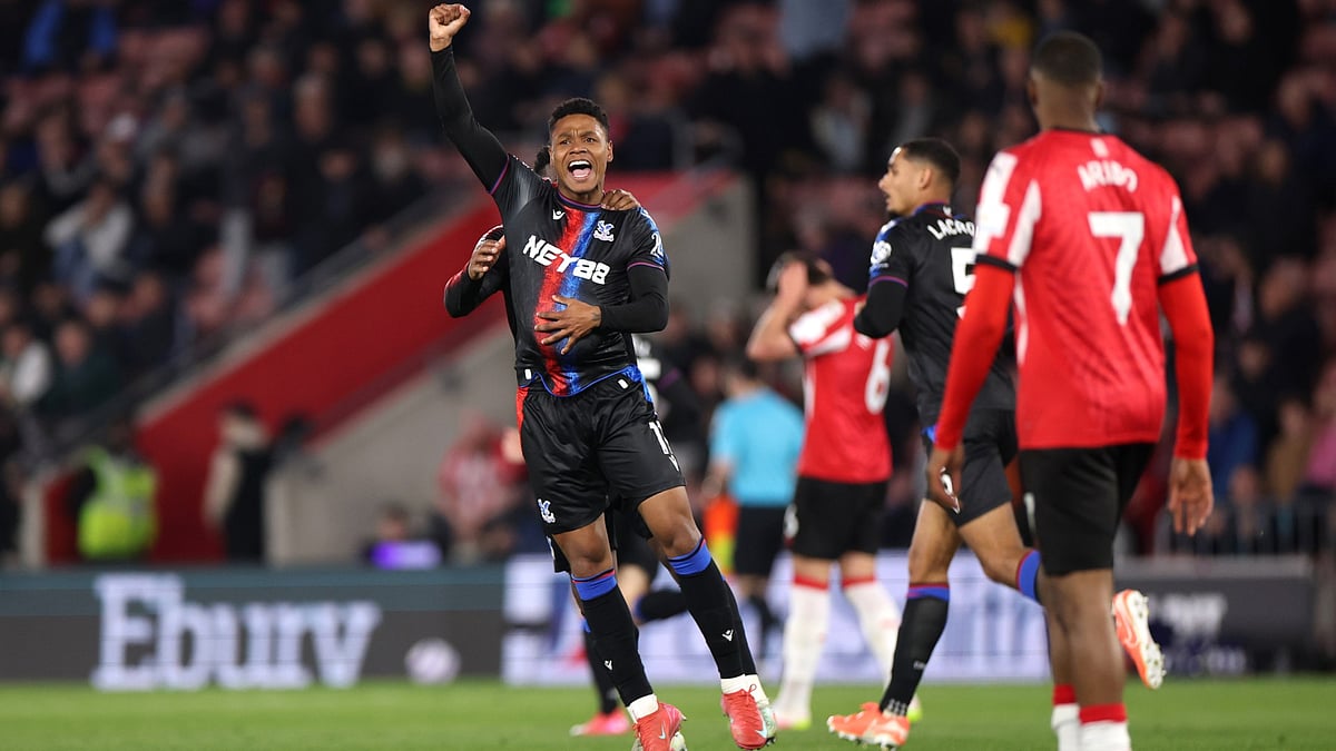 Matheus Franca celebrates his equaliser for Crystal Palace during their 1-1 draw with Southampton. - null