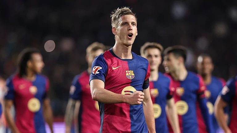 Dani Olmo arrived from RB Leipzig last August for €60m and has made 28 appearances for Barcelona in all competitions. - null