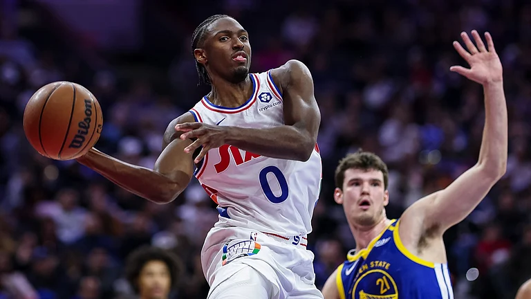 The Philadelphia 76ers' Tyrese Maxey will reportedly miss the rest of the season. - null