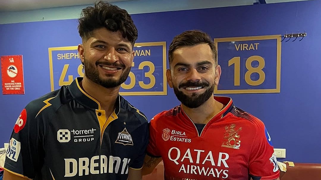 Instagram/Mohammad Arshad Khan : Gujarat Titans bowler Arshad Khan with Royal Challengers Bengaluru's Virat Kohli.