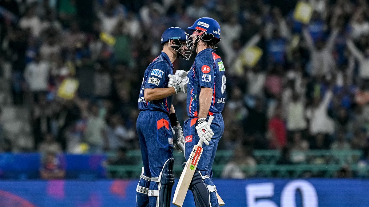 Lucknow Super Giants' Aiden Markram and Mitchell Marsh