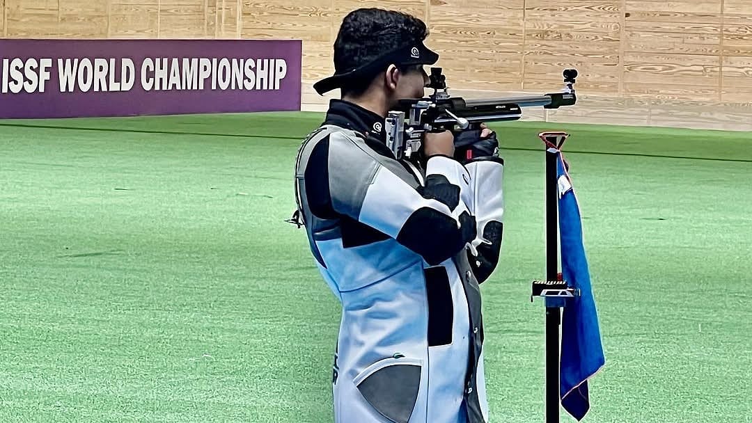 Instagram/@niraj_rana090 : Indian Shooter Niraj Kumar in action.