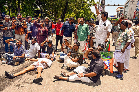BJYM protest in Trivandrum