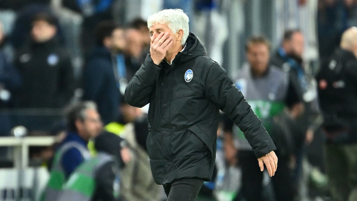 Gian Piero Gasperini during Atalanta's 1-0 defeat to Lazio