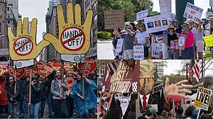 | Photo: AP : Americans Rally Against President Donald Trump, Elon Musk Across 50 States