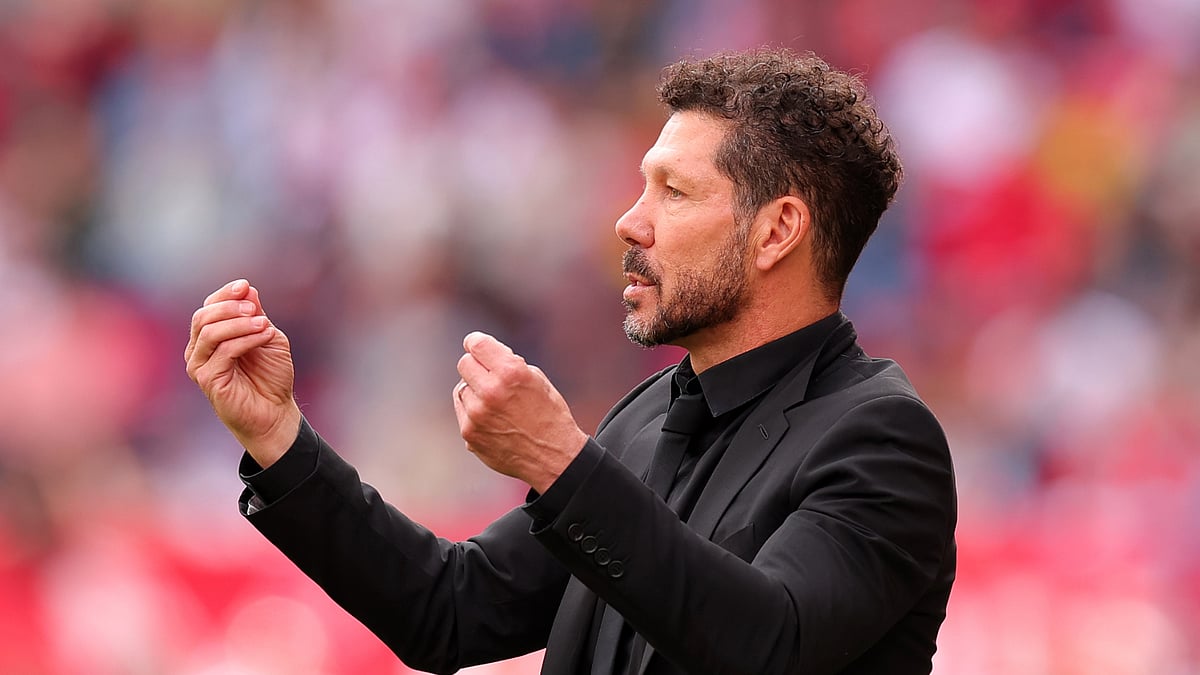 Diego Simeone during Atletico Madrid's 2-1 win over Sevilla