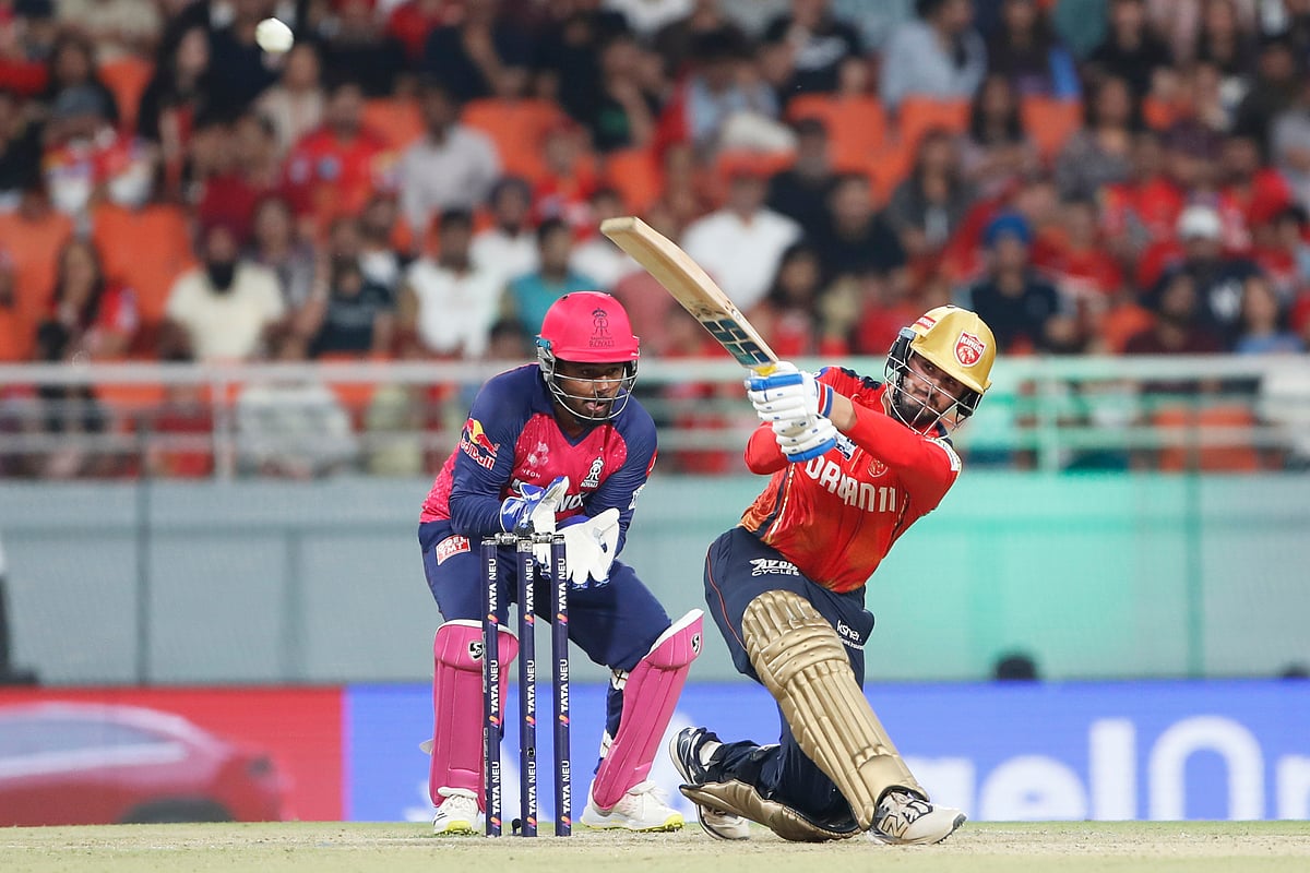 Punjab Kings' Nehal Wadhera bats during the Indian Premier League cricket match between Punjab Kings and Rajasthan Royals at Maharaja Yadavindra Singh Cricket Stadium in Mohali, India, Saturday, April 5, 2025.
 -  (AP Photo/Surjeet Yadav)

