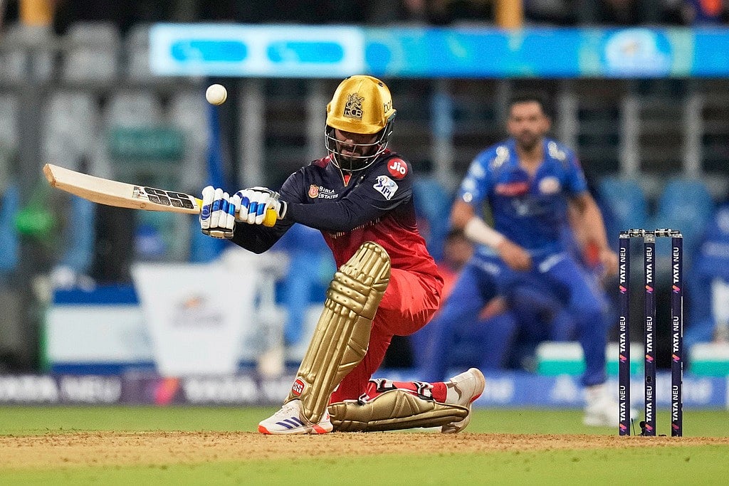 File : Royal Challengers Bengaluru's captain Rajat Patidar plays a shot during the Indian Premier League match against Mumbai Indians.