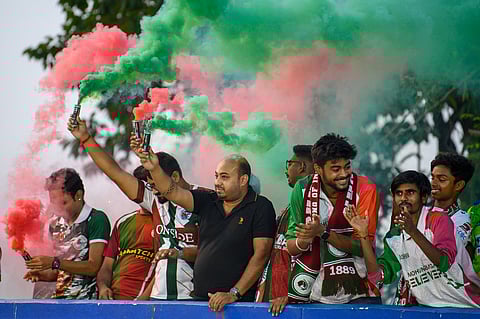 Mohun Bagan fans inside the stadium