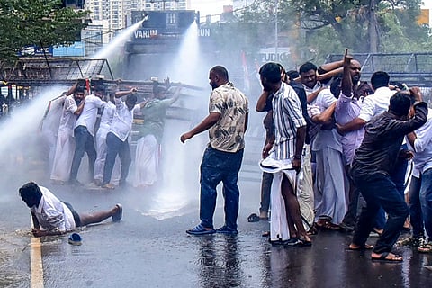 Congress protest against Pinarayi Vijayan