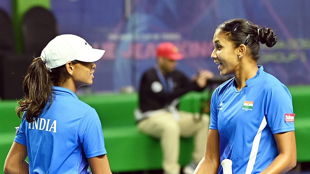 Photo: X | Indian Tennis Daily (ITD) : Indian team players during the Billie Jean King Cup 2025.