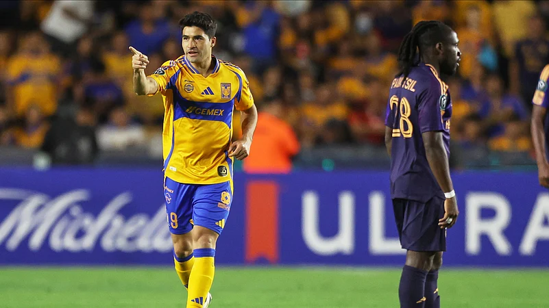 Nicolas Ibanez tigres uanl vs la galaxy concacaf champions cup 2025 Monterrey AP Photo