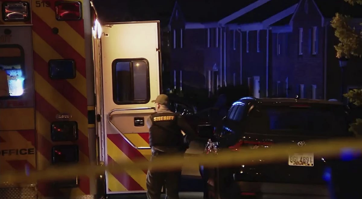 | Image- AP : Law enforcement respond to a deadly shooting at a town house complex in Spotsylvania County, Va., on Tuesday, April 8, 2025. (WJLA-TV via AP)