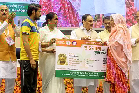 Distribution of health cards under Ayushman Bharat scheme
