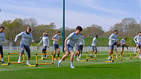 Photo: X | Tottenham Hotspur : Tottenham Hotspur team players during a practice session.
