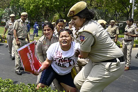 Tibetan Youth Congress workers protest