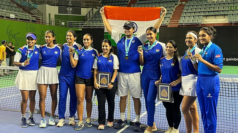victorious Indian womens tennis team