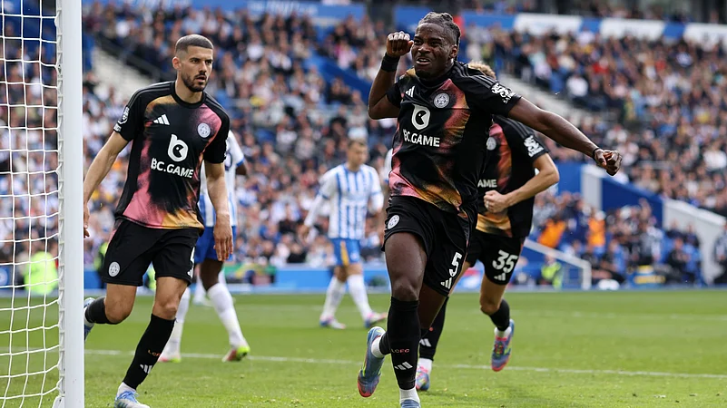 Leicester celebrate Okolis equaliser