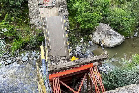 Bridge collapses in Kullu