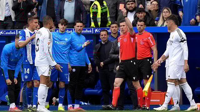 Alaves 0-1 Real Madrid, La Liga: 'Many Small Fouls' Triggered Mbappe Red Card, Says Ancelotti Jr.
