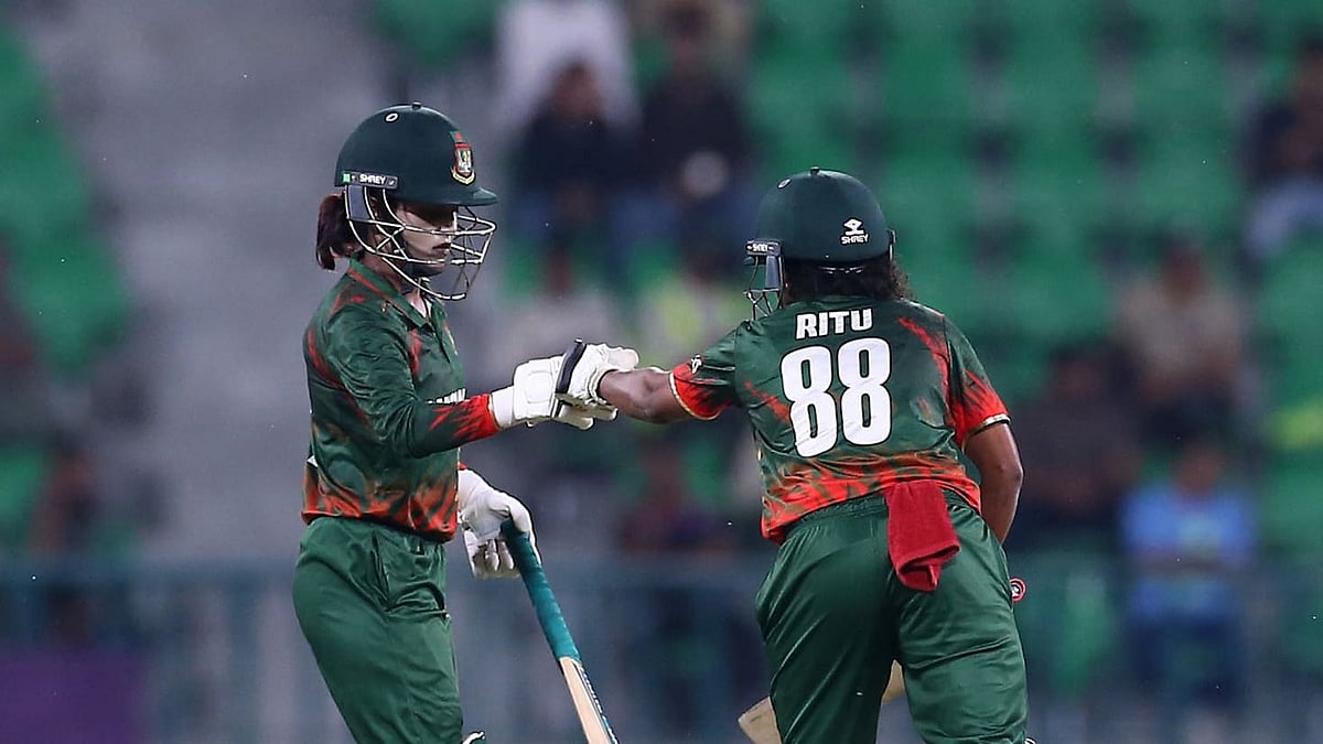 ICC : Ritu Moni joined forces with Nahida Akter to take Bangladesh over the line.