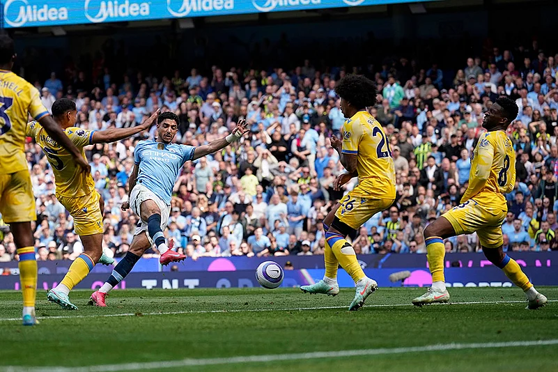 Britain Soccer Premier League Man City vs Crystal Palace: Omar Marmoush