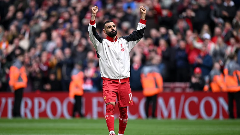 Mohamed Salah celebrates Liverpools win over West Ham