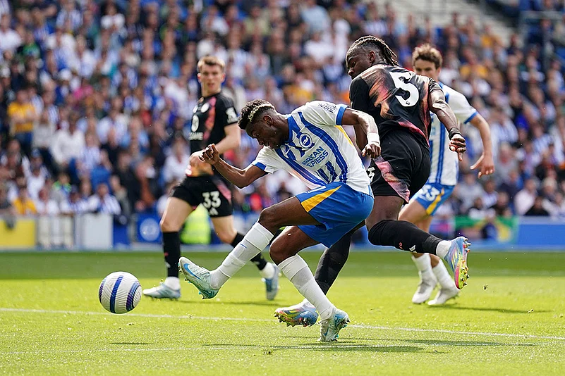 Britain Soccer Premier League Brighton and Hove Albion vs Leicester City: Simon Adingra