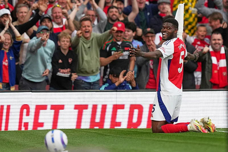 Britain Soccer Premier League Arsenal vs Brentford: Thomas Partey