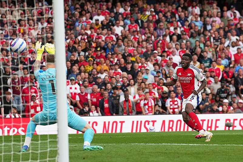 Britain Soccer Premier League Arsenal vs Brentford: Thomas Partey