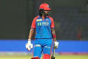 | Photo: AP/Manish Swarup : IPL 2025: KL Rahul during Delhi Capitals vs Mumbai Indians clash.
